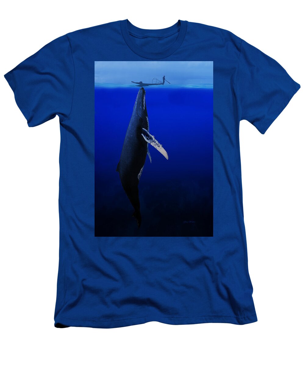 Whale T-Shirt featuring the photograph Curiosity by Greg Waters