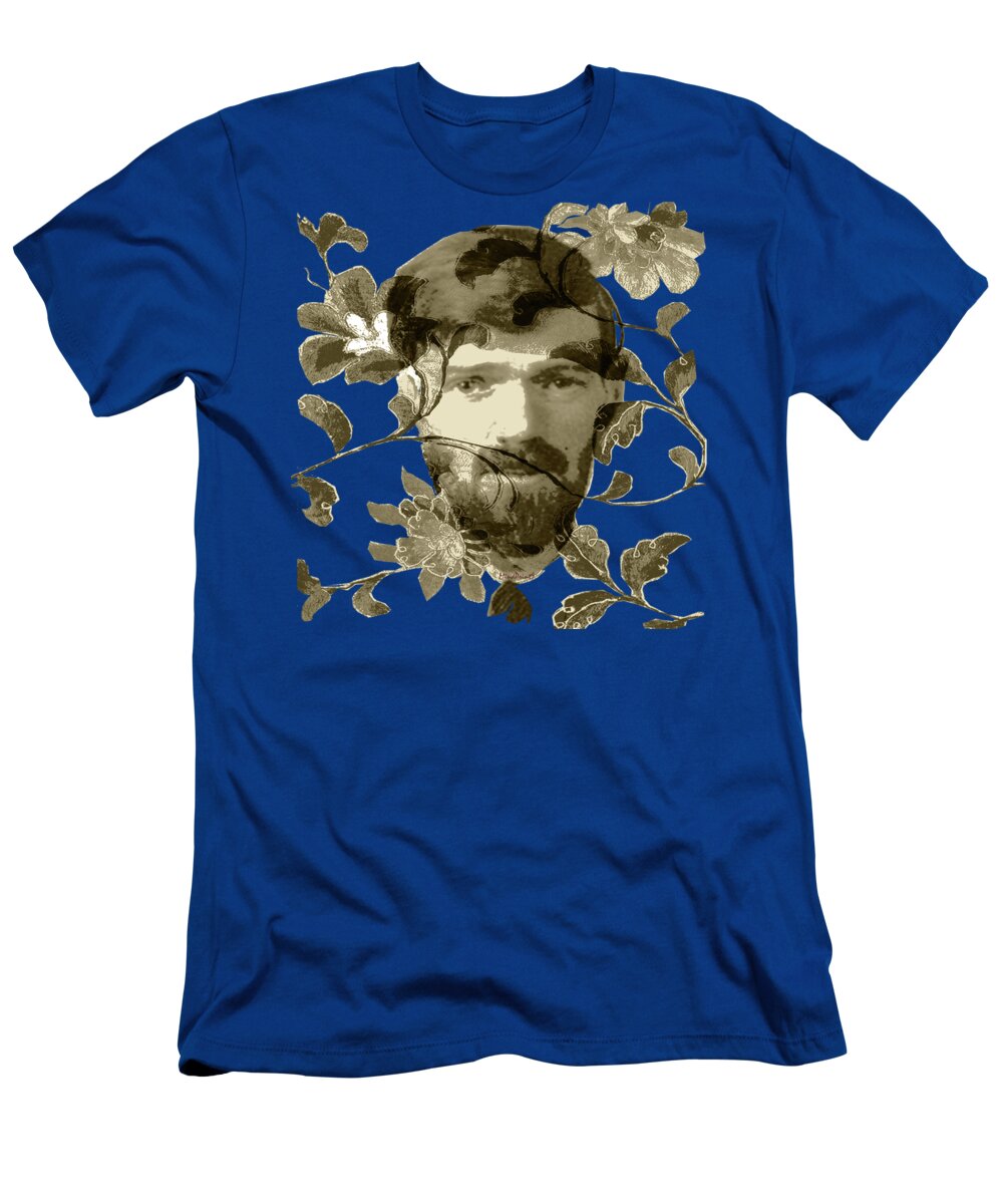 David Herbert Lawrence T-Shirt featuring the digital art D H Lawrence by Asok Mukhopadhyay