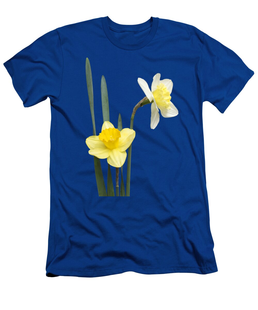 Daffodil Pair T-Shirt featuring the photograph Daffodil Pair - Transparent by Nikolyn McDonald