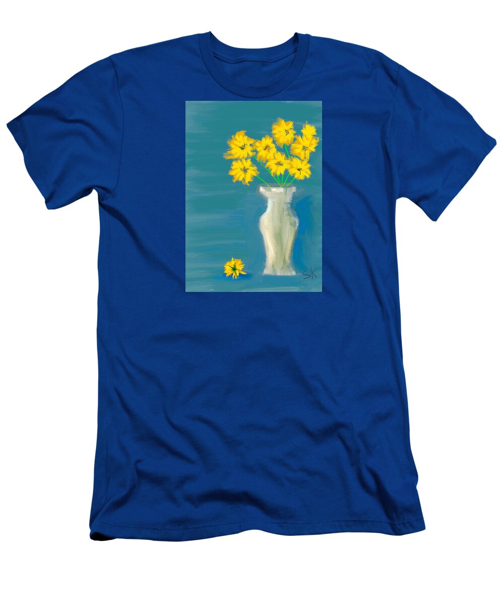 Flowers T-Shirt featuring the digital art Daisy Vase by Sherry Killam