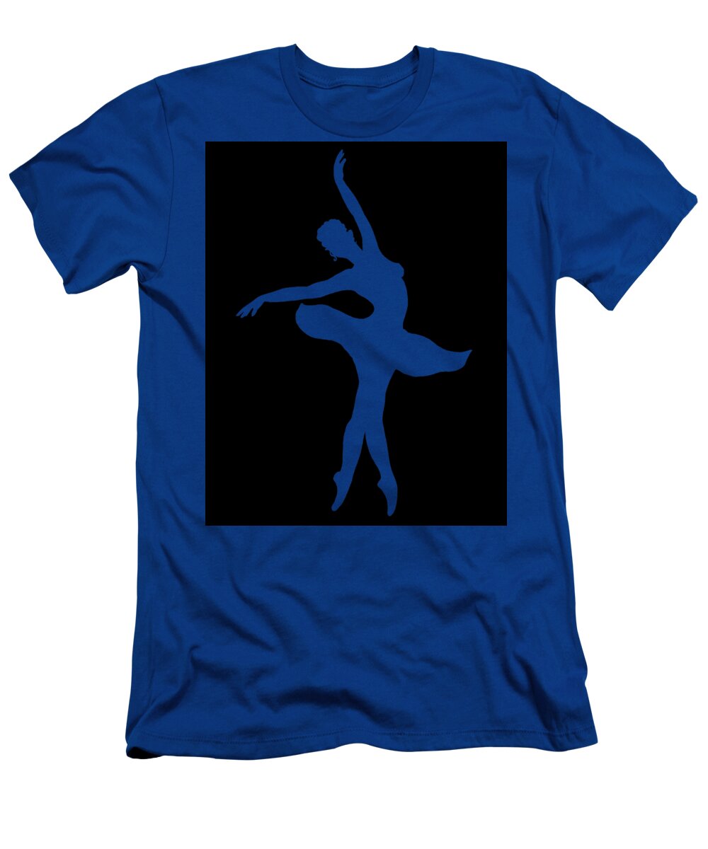 Ballerina T-Shirt featuring the painting Dancing Ballerina White Silhouette by Irina Sztukowski
