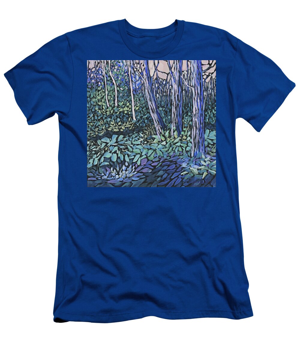 Forest T-Shirt featuring the painting Daybreak by Jo Smoley