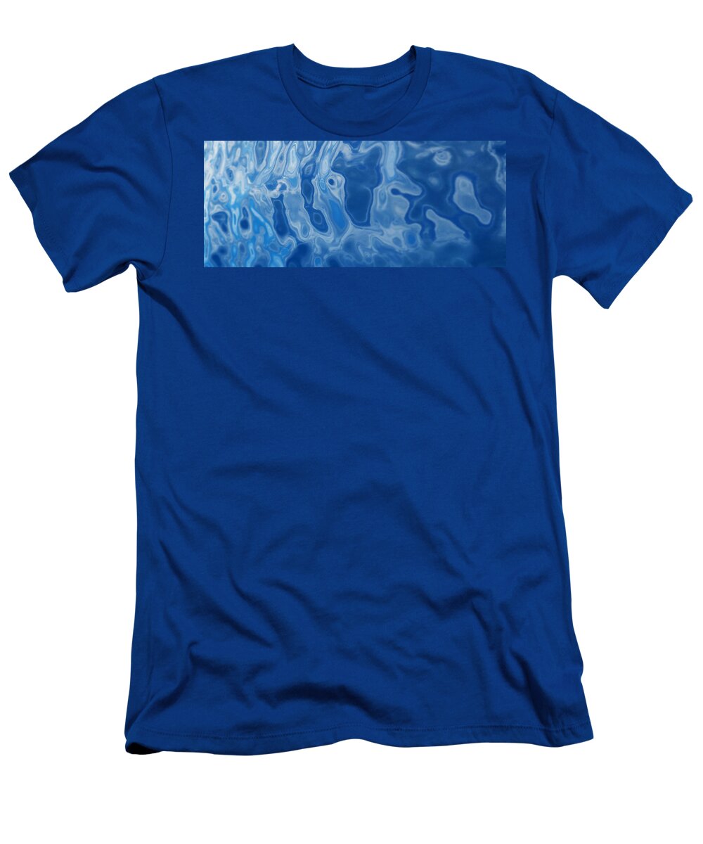 Blue T-Shirt featuring the digital art Deep Blue Tide by Steven Robiner