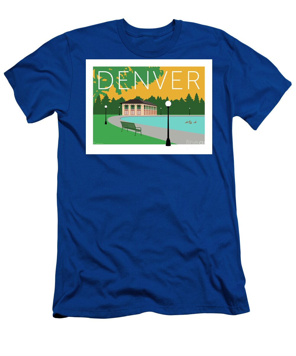 Denver T-Shirt featuring the digital art DENVER Washington Park/Gold by Sam Brennan