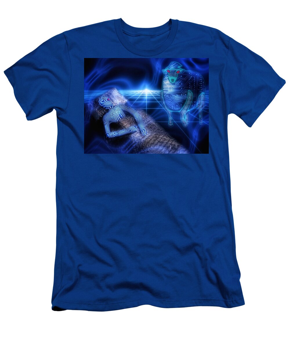 Robot T-Shirt featuring the photograph Do Android Dream Of Electric Sheep by Mark Fuller