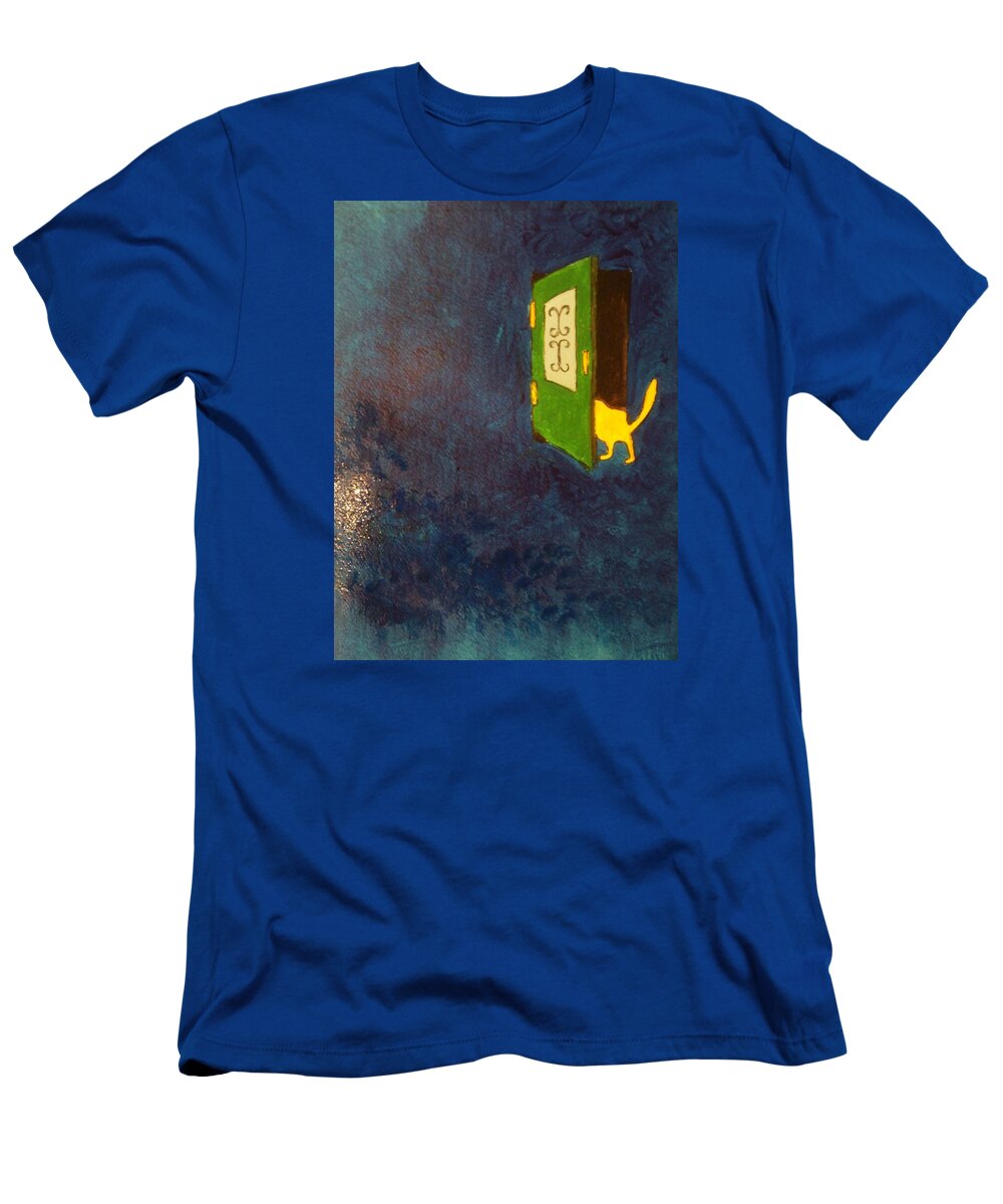 Cat T-Shirt featuring the photograph Door by Goma