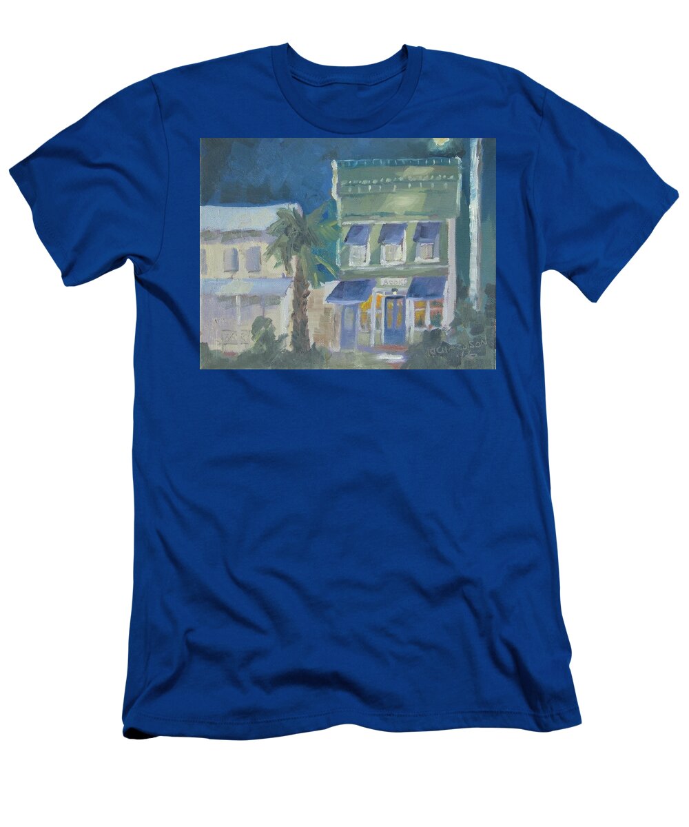 Apalachicola T-Shirt featuring the painting Downtown Books Three by Susan Richardson