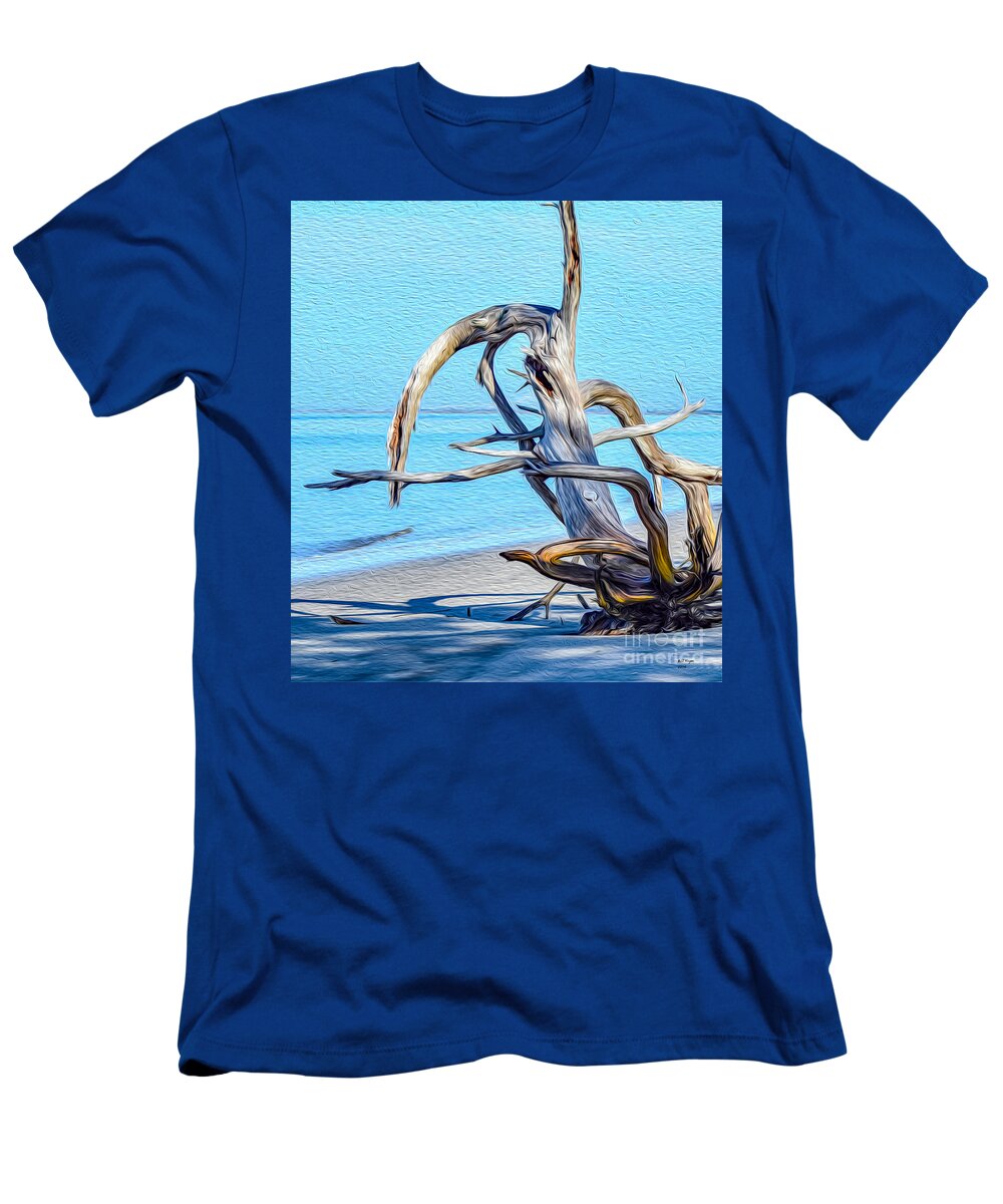 Art T-Shirt featuring the painting Driftwood on Jekyll by DB Hayes