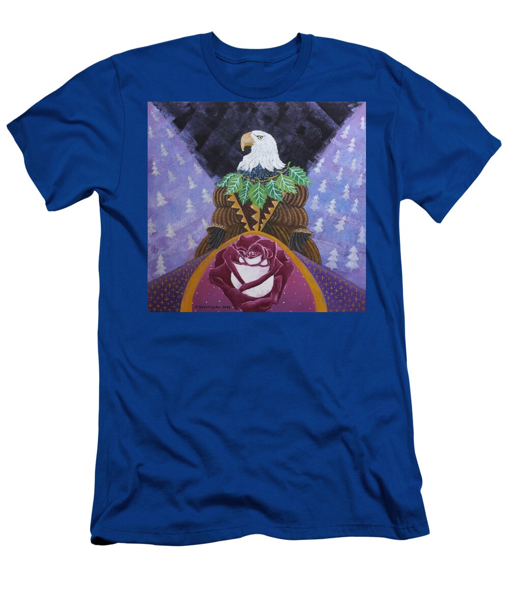 Eagle T-Shirt featuring the painting Eagle by Elzbieta Goszczycka
