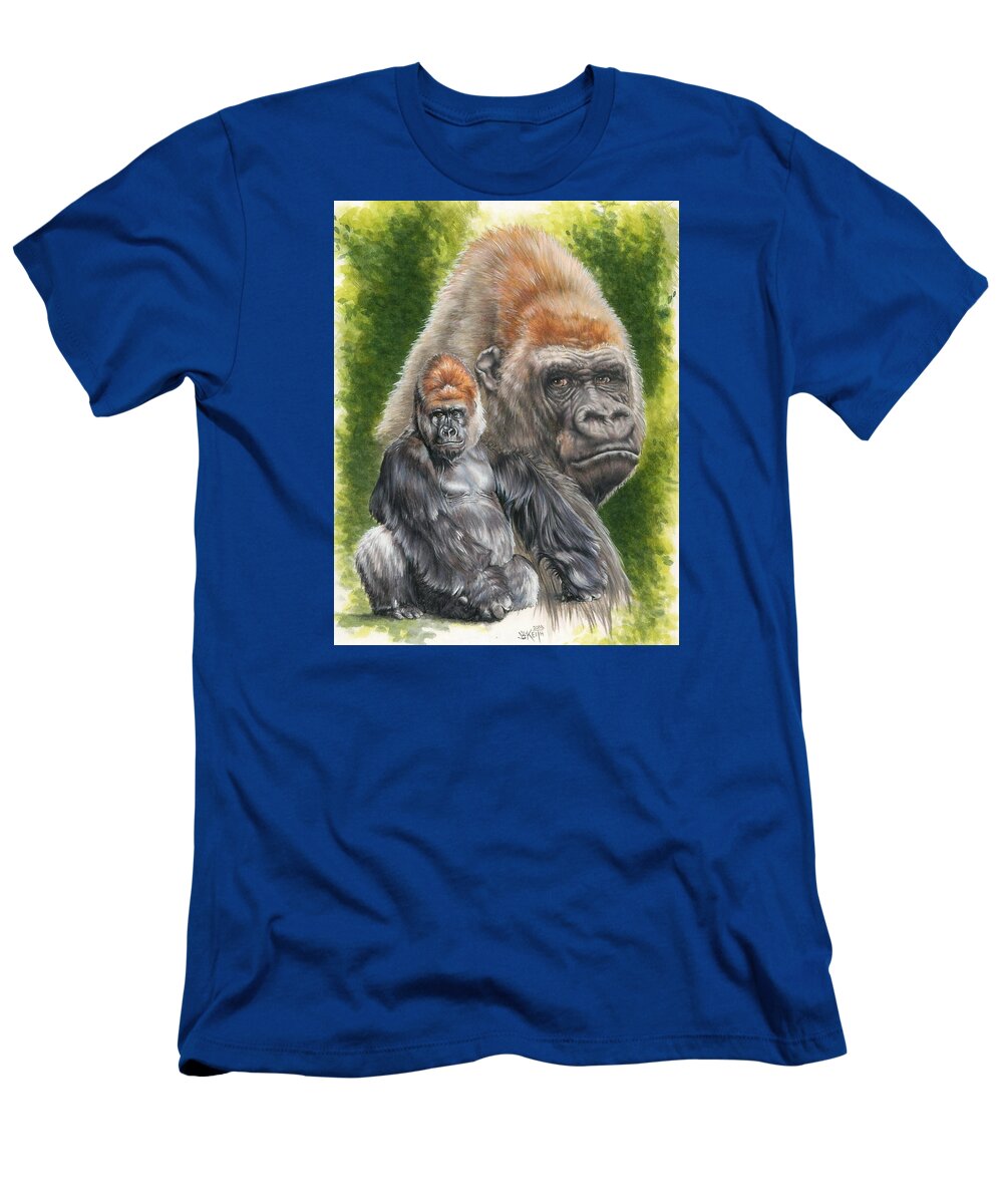 Gorilla T-Shirt featuring the mixed media Eloquent by Barbara Keith
