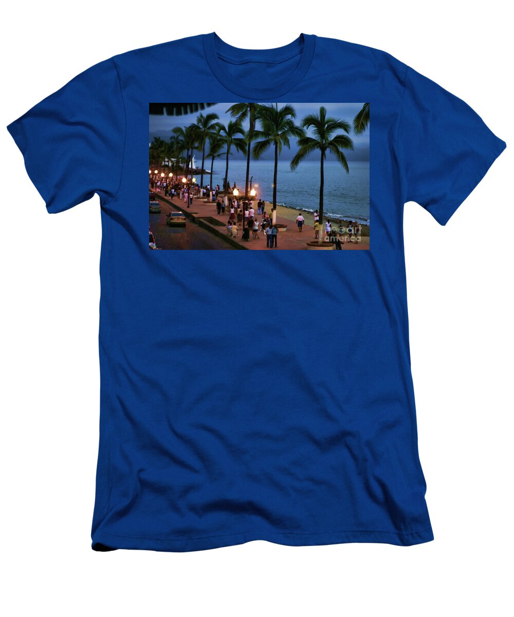 Mexico T-Shirt featuring the photograph Evenings on the Malecon by Chuck Kuhn