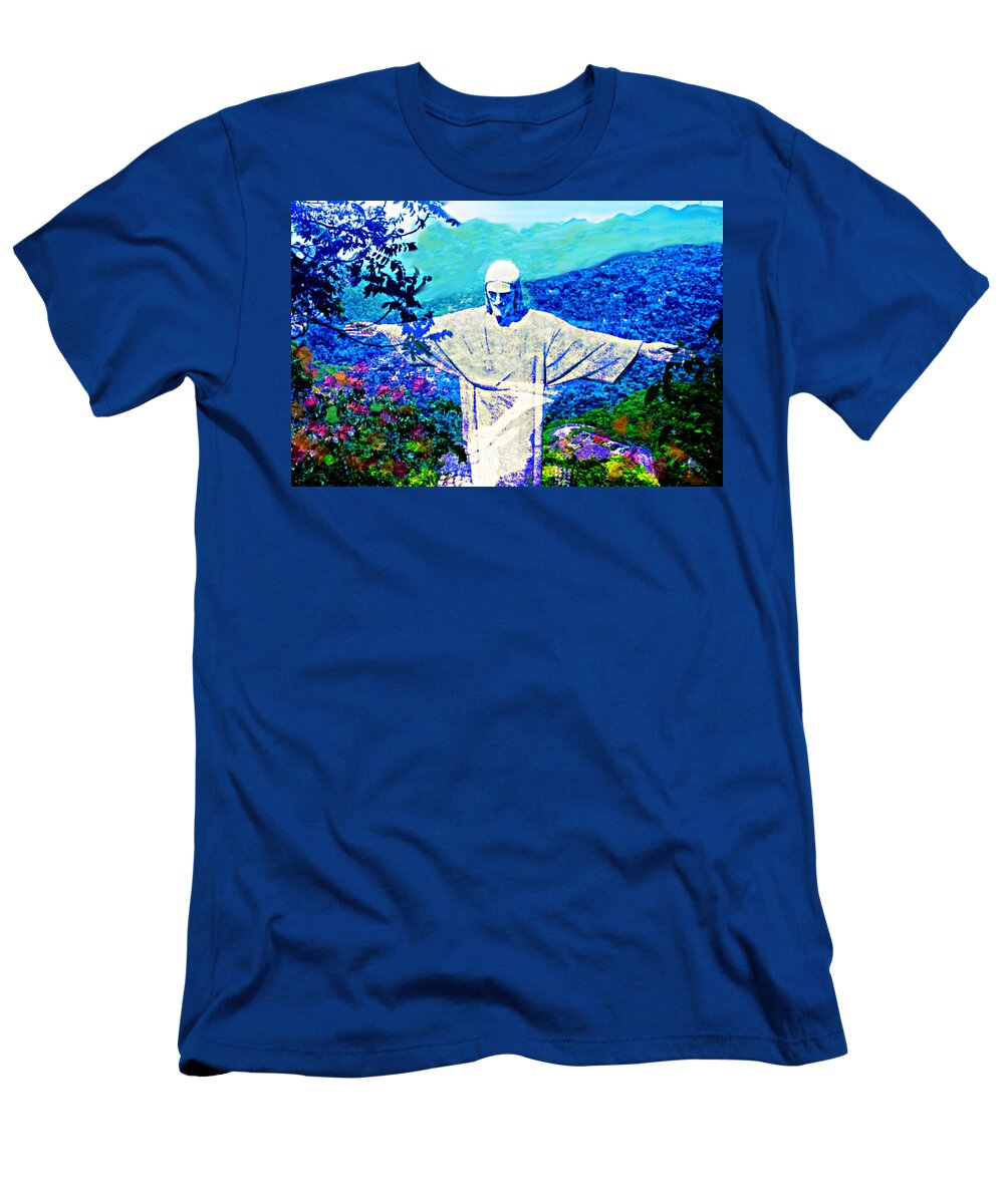 Jesus Christ T-Shirt featuring the painting Evildoers face judgment by Christ by Paul Sutcliffe