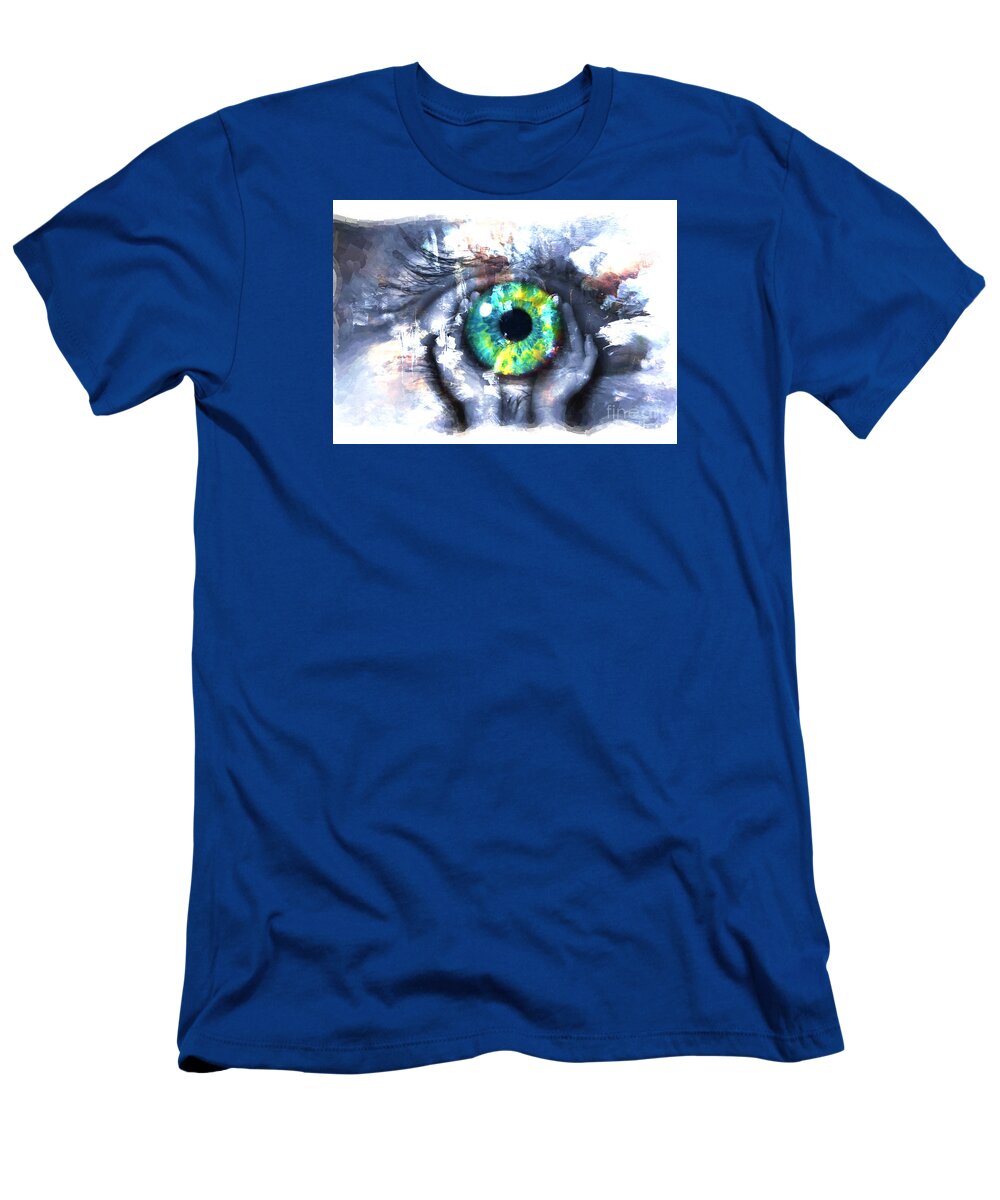 Art Print T-Shirt featuring the painting Eye in Hands 002 by Gull G