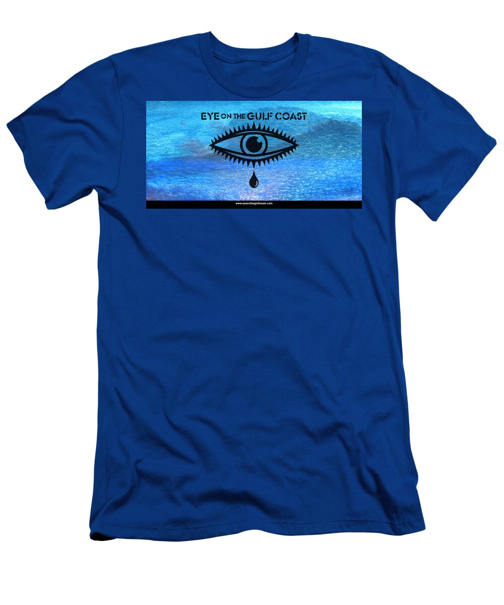 Gulf Of Mexico T-Shirt featuring the mixed media Eye on the Gulf Coast by Paul Gaj