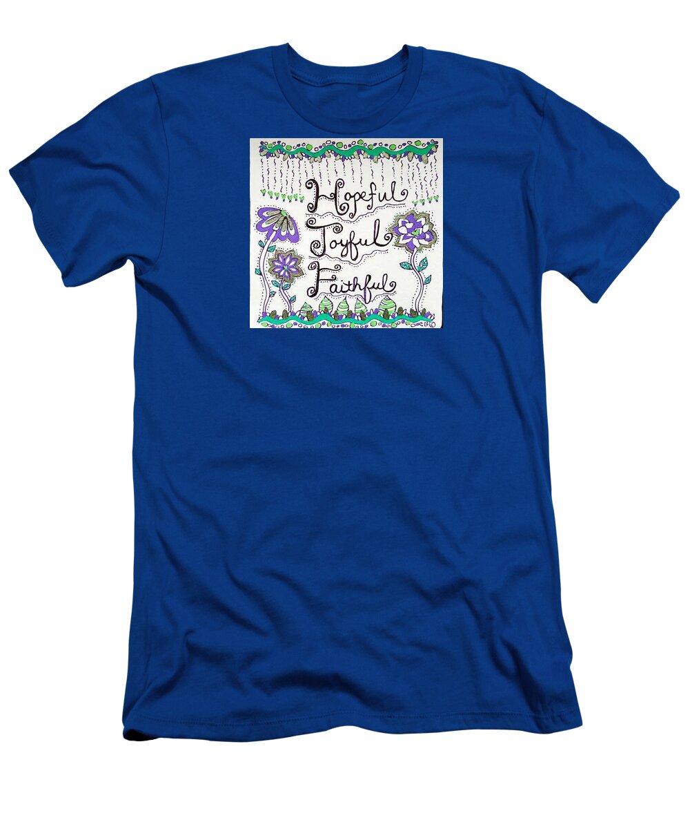 Zentangle T-Shirt featuring the drawing Faithful by Carole Brecht