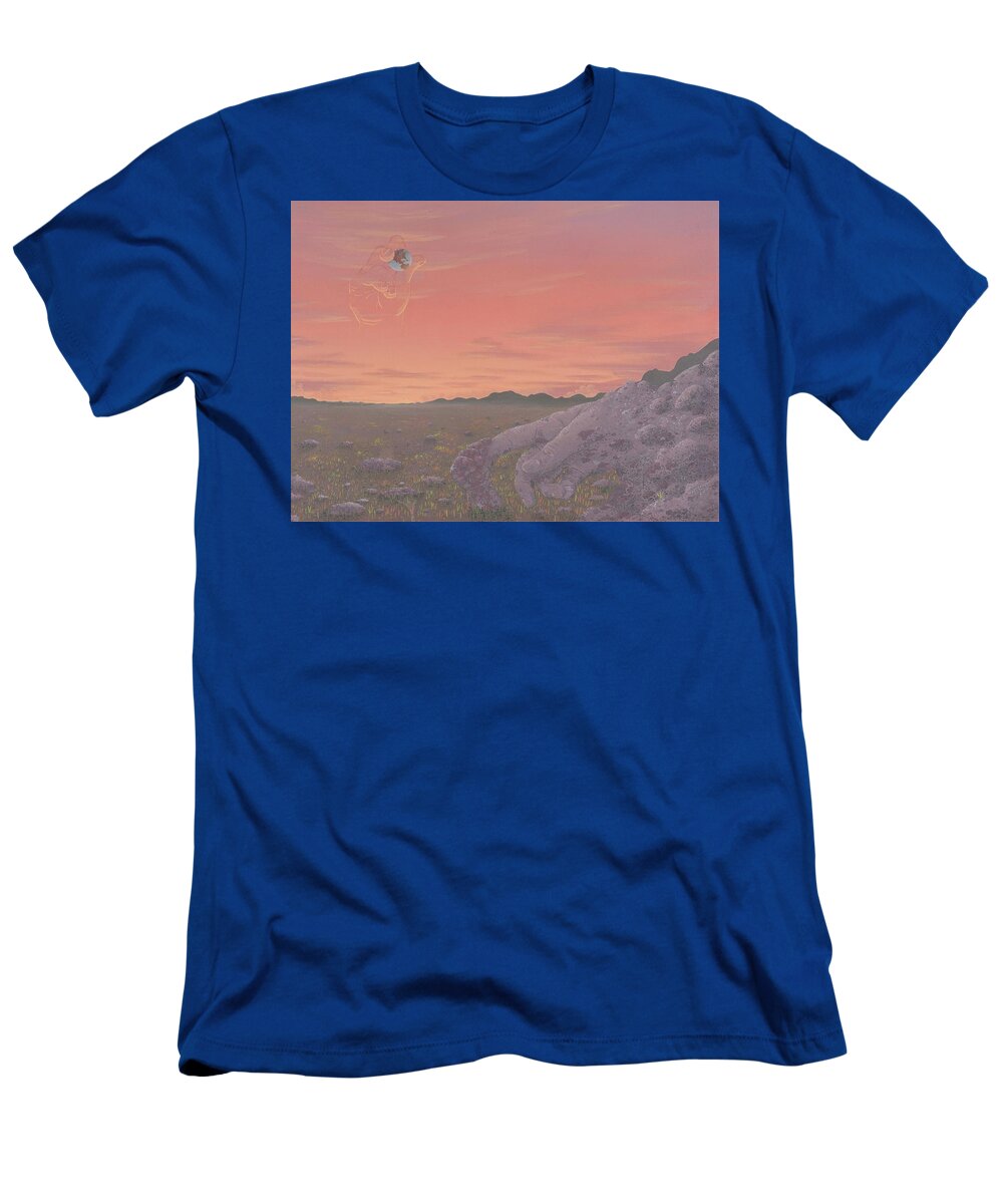 Surreal Landscape T-Shirt featuring the painting False Confidence by Jon Carroll Otterson