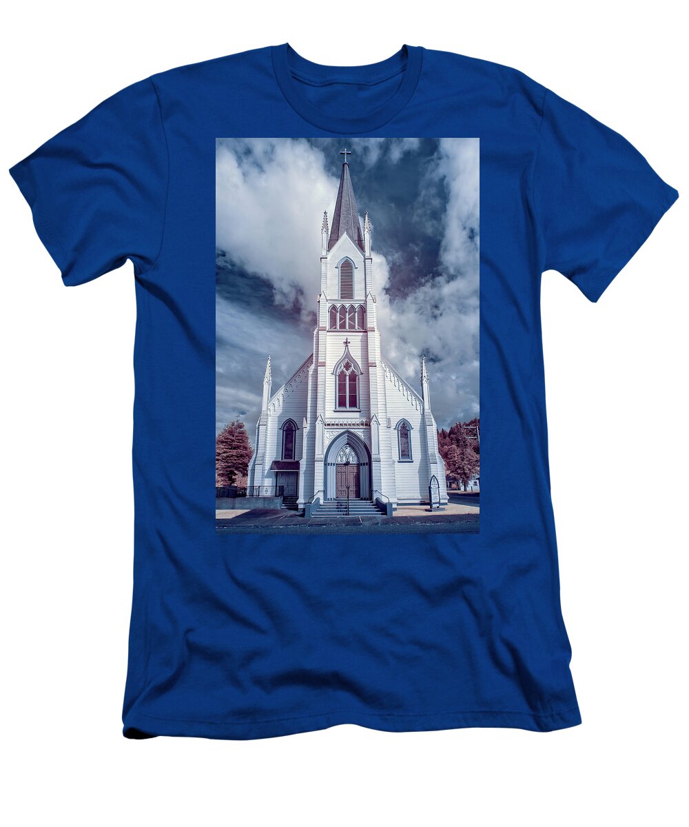 Ferndale T-Shirt featuring the photograph Ferndale Church in Infrared by Greg Nyquist