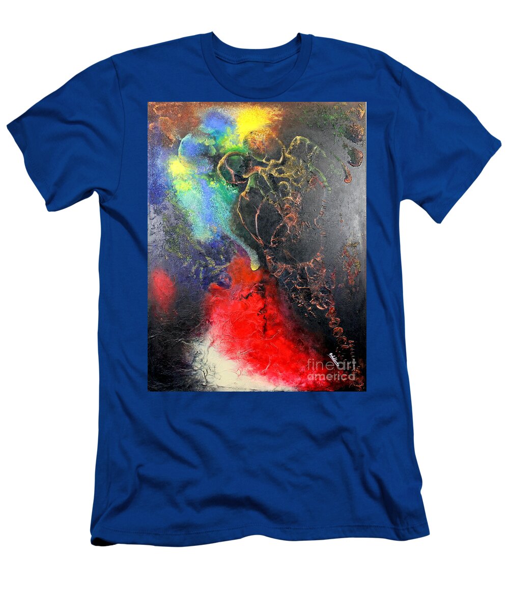 Valentine T-Shirt featuring the painting Fire of Passion by Farzali Babekhan