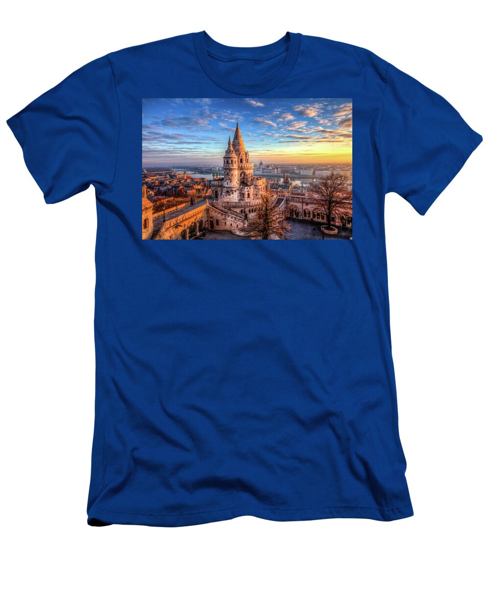 Budapest T-Shirt featuring the photograph Fisherman's Bastion in Budapest by Shawn Everhart