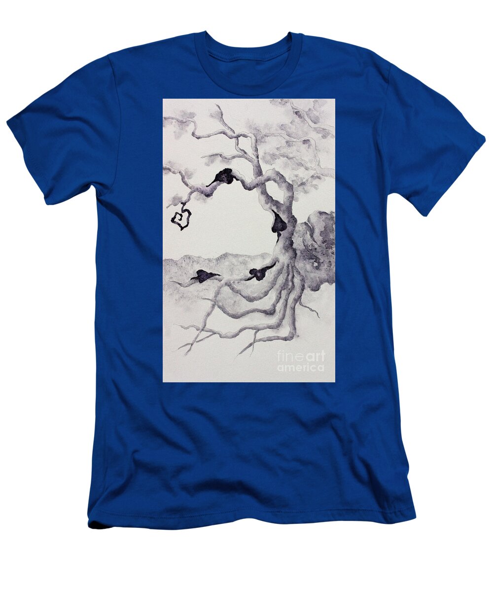 Five Of Spades T-Shirt featuring the painting Five of Spades by Srishti Wilhelm