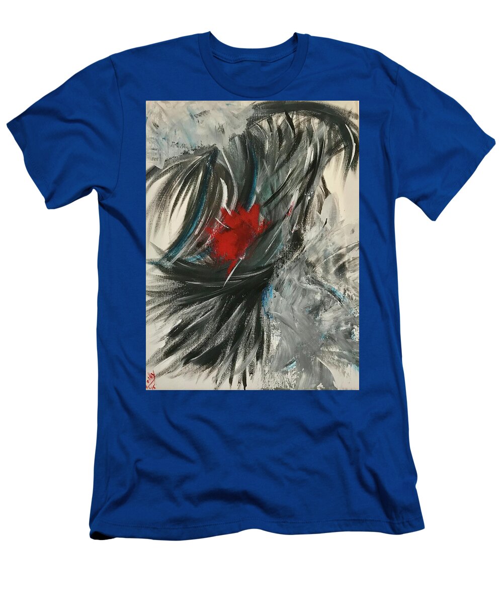 Acrylic T-Shirt featuring the painting Fleeing The Burka by Laura Jaffe