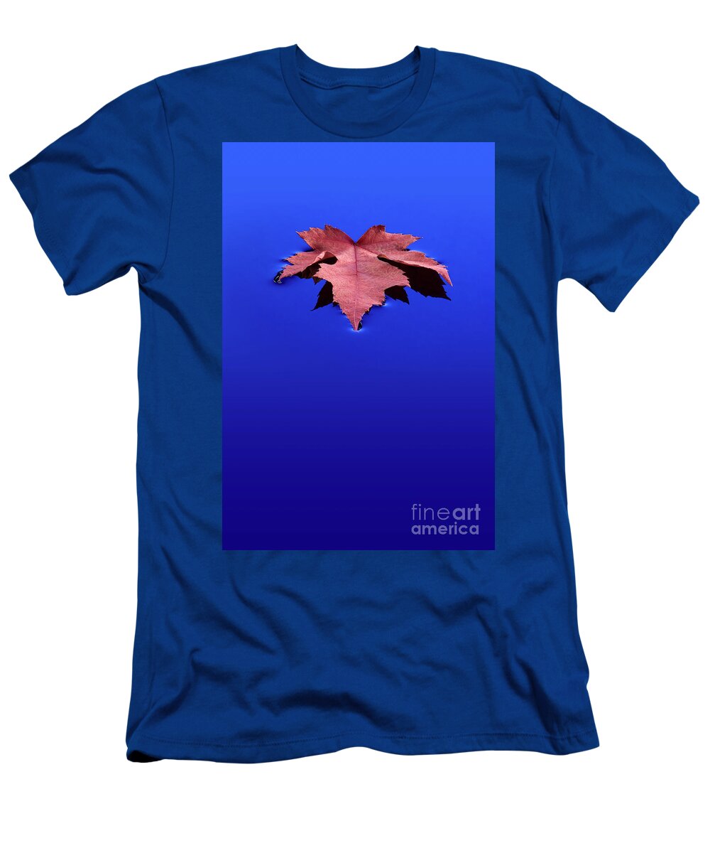 Floating T-Shirt featuring the photograph Floating Leaf 1 - Maple by Dean Birinyi