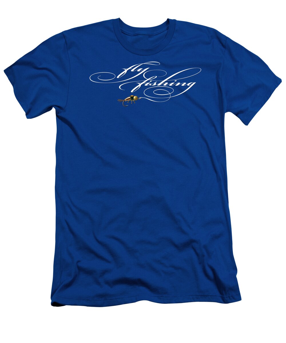 Fly Fishing T-Shirt featuring the painting Fly Fishing Nymph by Robert Corsetti