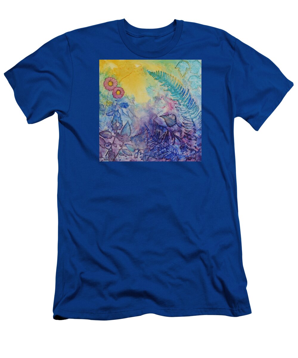 Forest T-Shirt featuring the painting Forest Light by Nancy Jolley