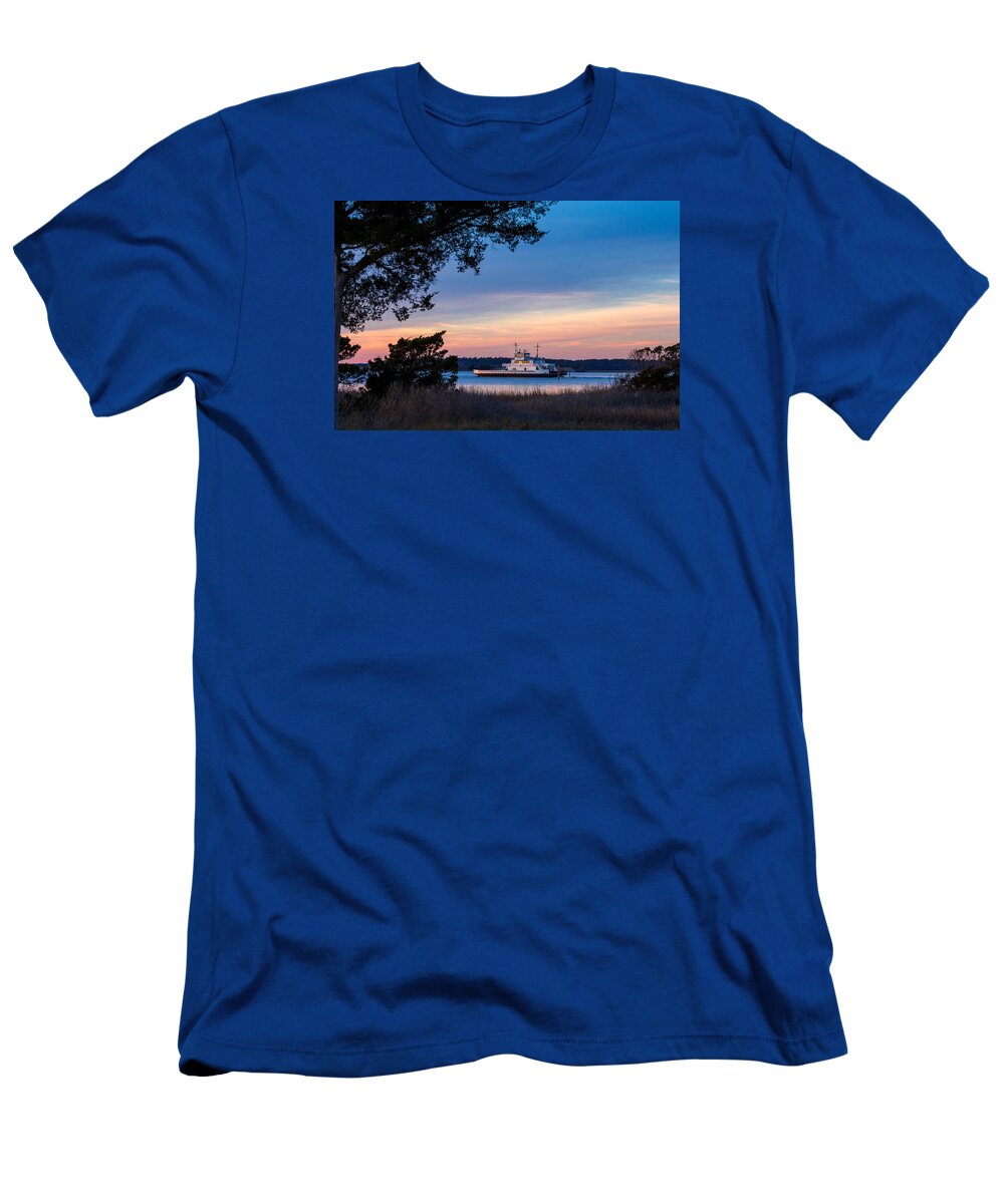 Ftfisher T-Shirt featuring the photograph Fort Fisher Ferry to Southport by Nick Noble