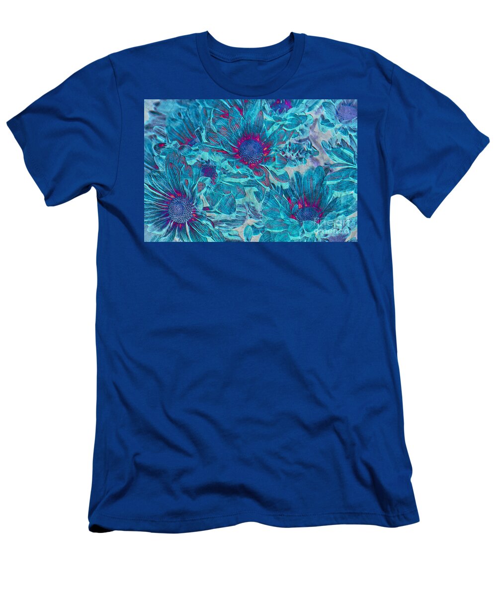 Daisies T-Shirt featuring the digital art Foulee de petales - a01t by Variance Collections