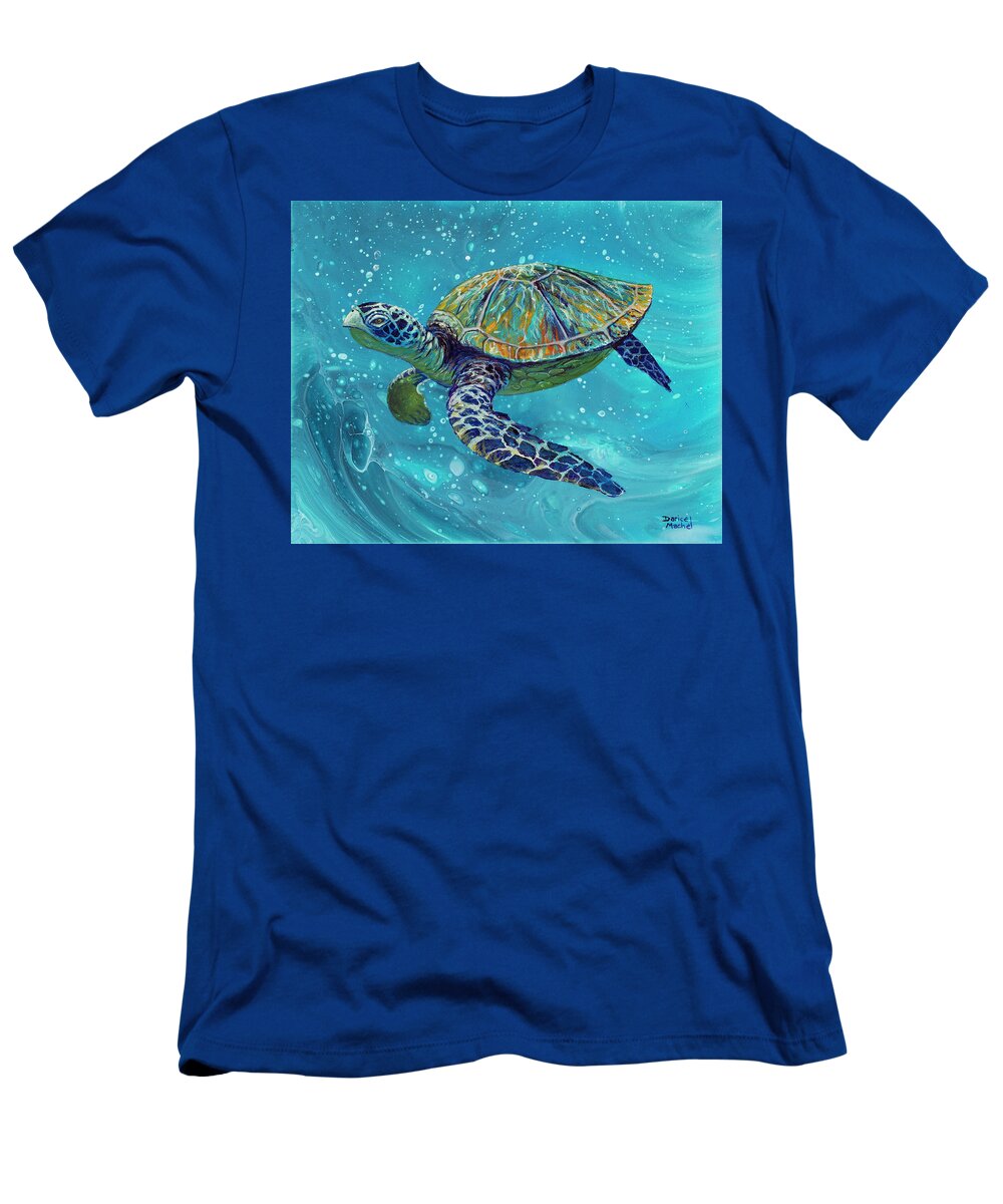 Sea Turtle T-Shirt featuring the painting Free Spirit by Darice Machel McGuire