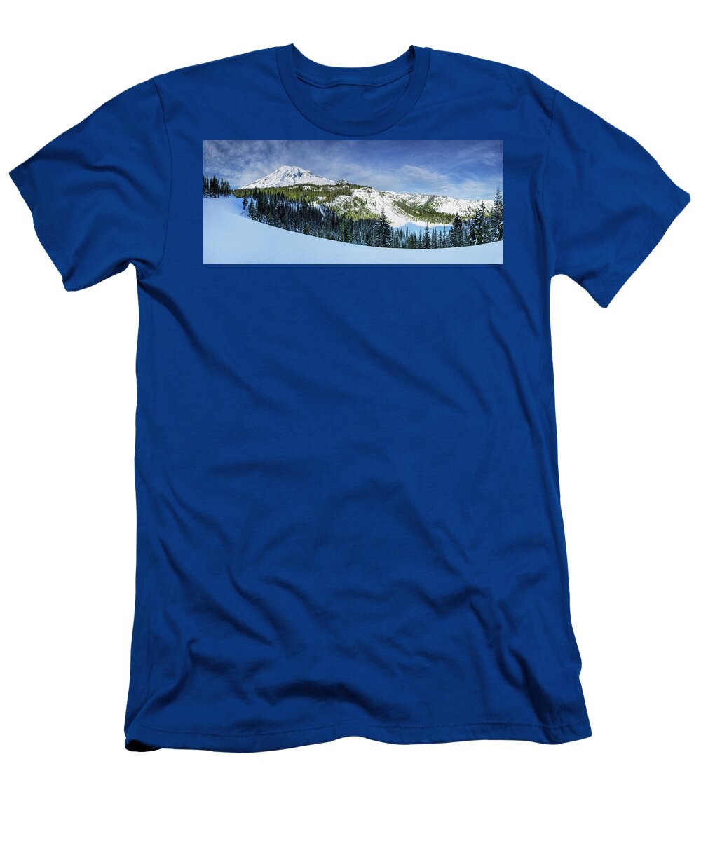 Mount Rainier T-Shirt featuring the photograph Fresh Snow at Mount Rainier by Dan Mihai