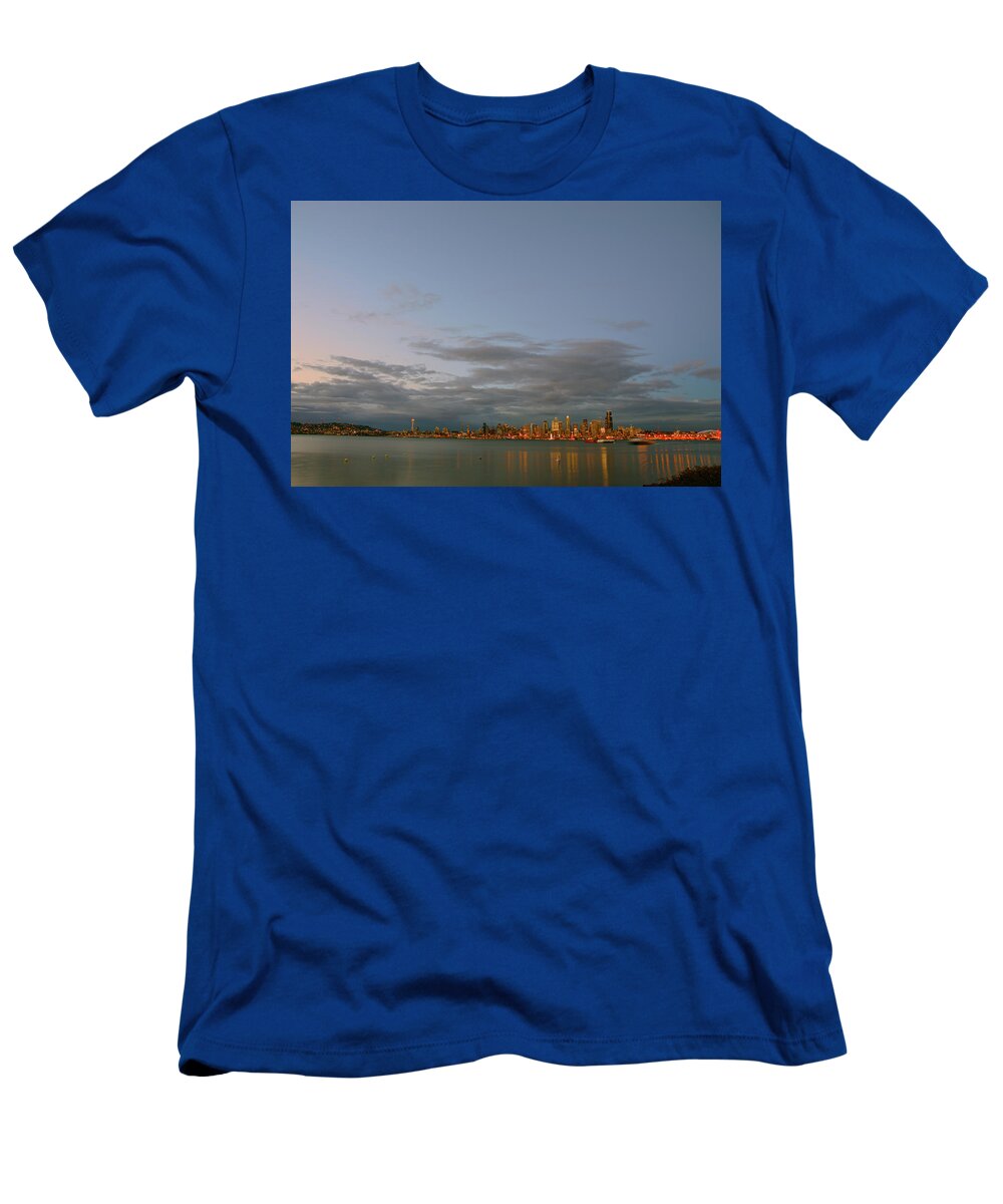  T-Shirt featuring the photograph From Alki - Cloudy Night by Brian O'Kelly
