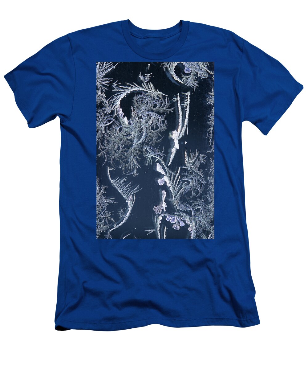 Frost Macro T-Shirt featuring the photograph Frost Series 7 by Mike Eingle