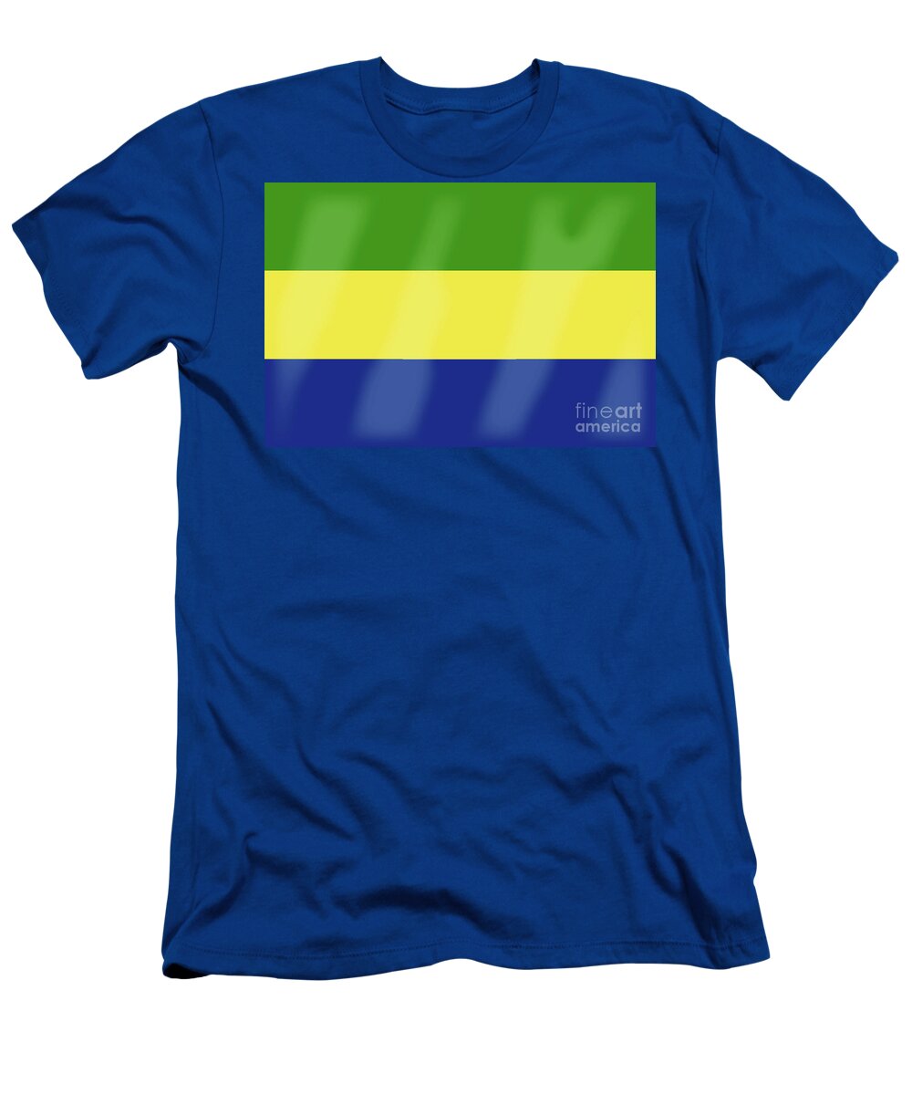 Gabon T-Shirt featuring the digital art Gabon Flag by Bigalbaloo Stock