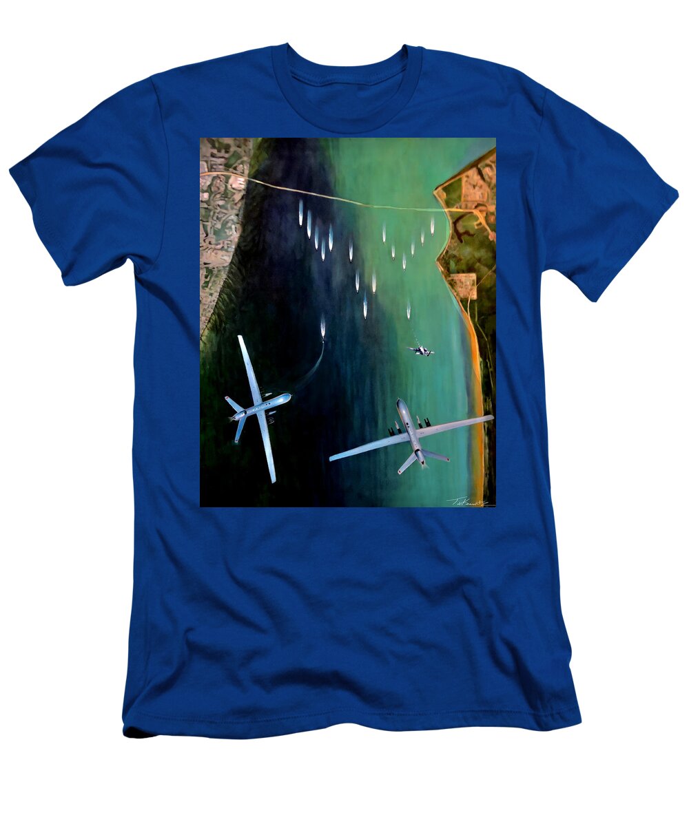 Air Force Drones T-Shirt featuring the painting GangPlank by Todd Krasovetz