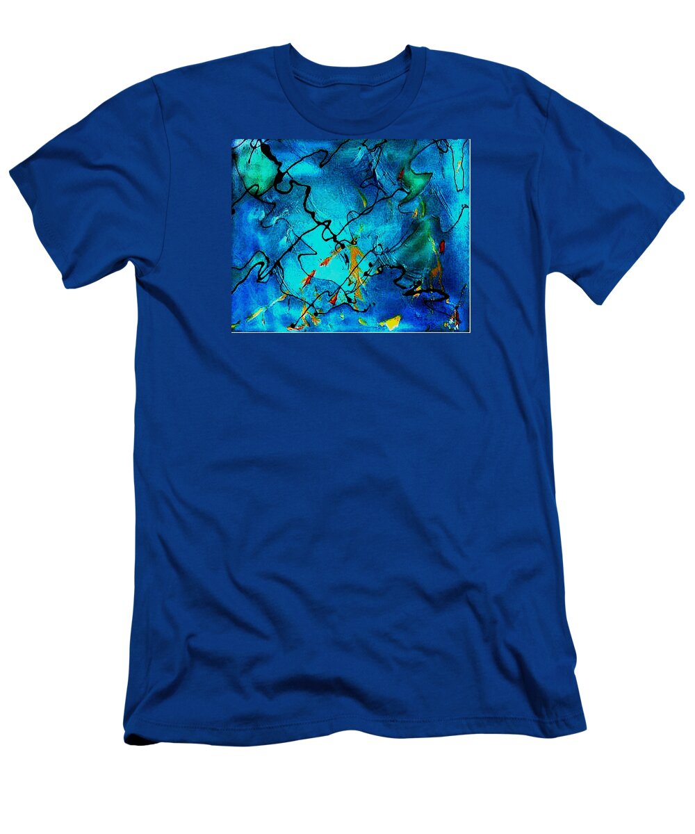 Blue T-Shirt featuring the painting Genes by Gloria Dietz-Kiebron