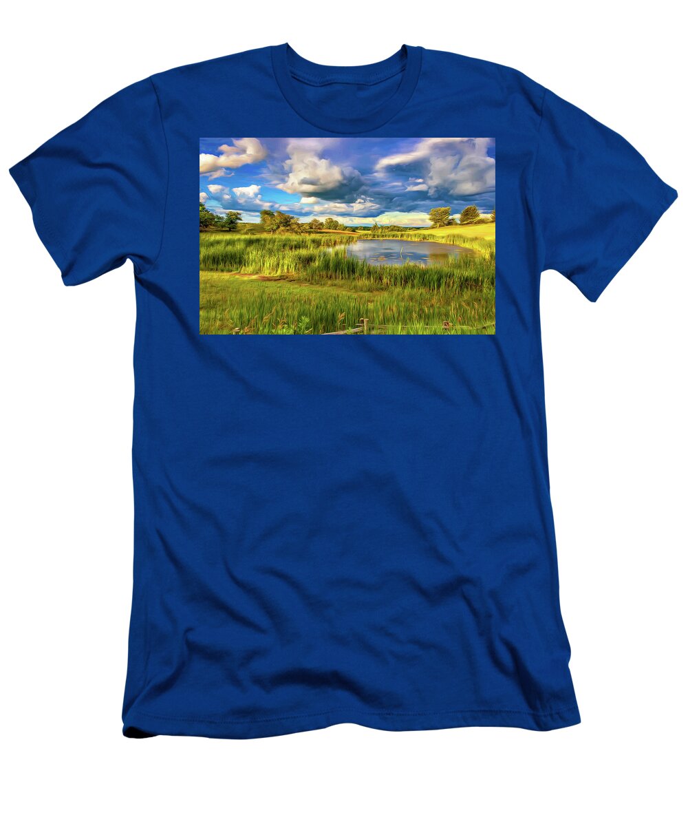 Landscape T-Shirt featuring the photograph Genesis - Paint by Steve Harrington