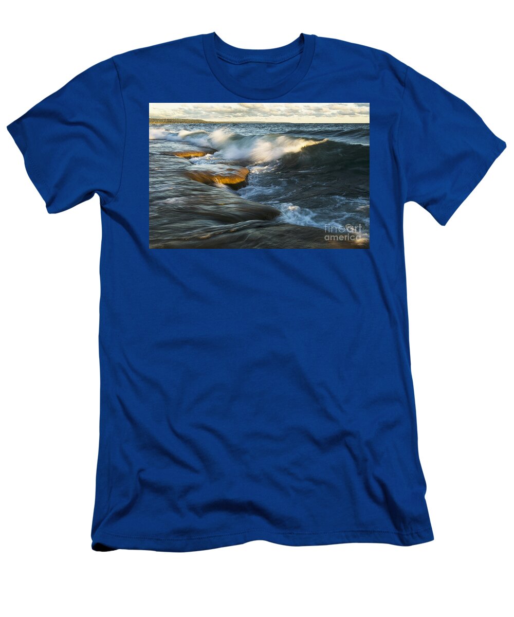 Wave T-Shirt featuring the photograph Georgian Bay Sunrise by Steve Somerville