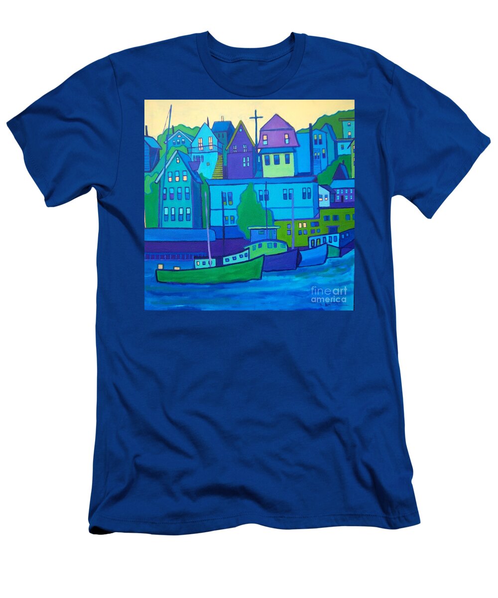 Gloucester T-Shirt featuring the painting Gloucester Harbor by Debra Bretton Robinson