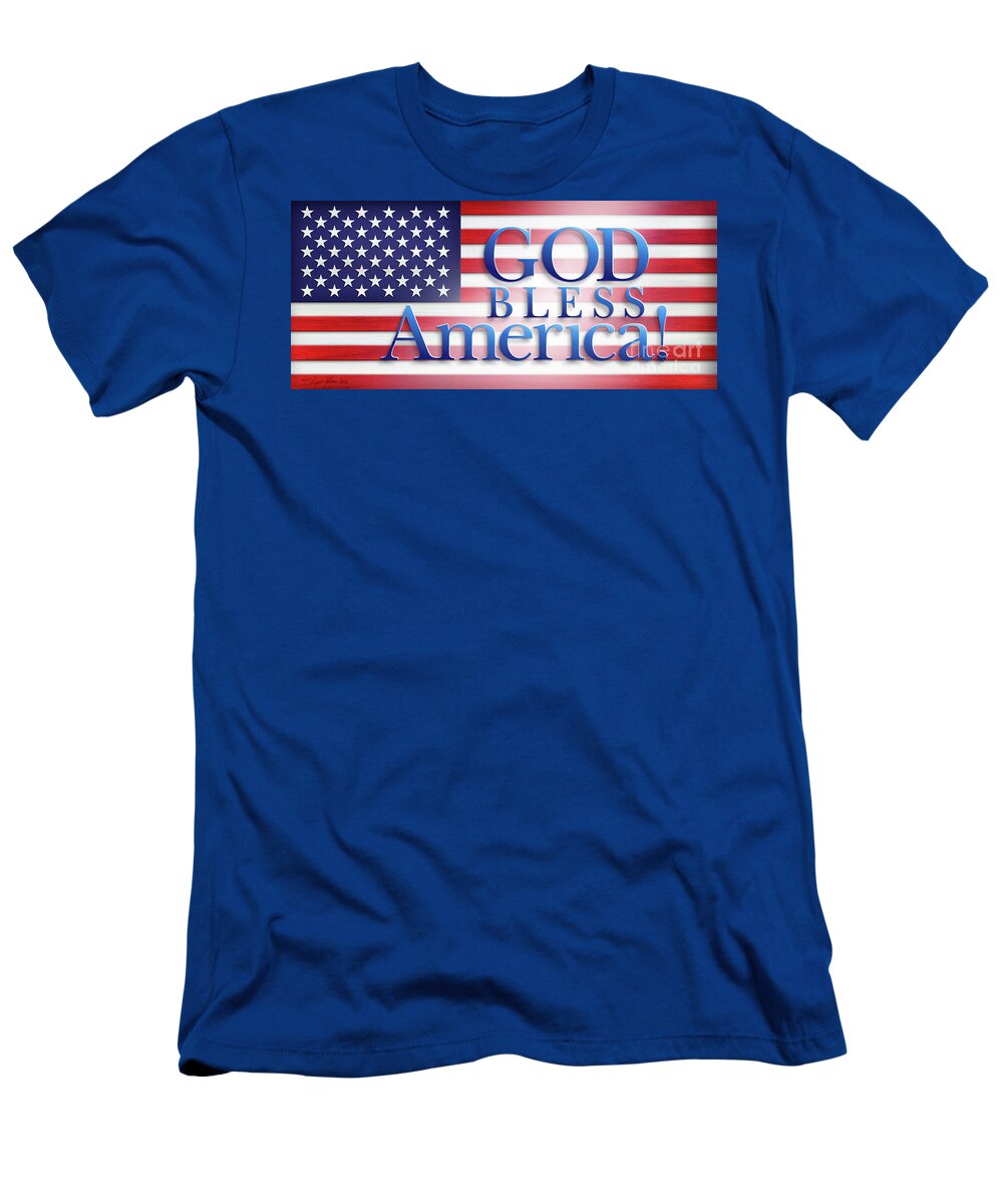 God Bless America T-Shirt featuring the mixed media God Bless America by Shevon Johnson