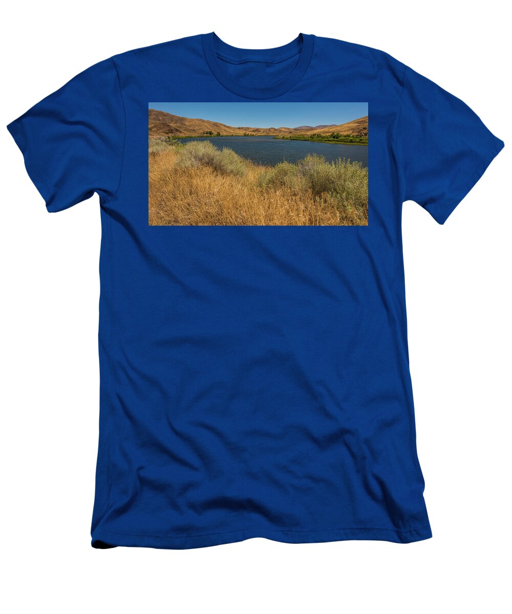 Snake River T-Shirt featuring the photograph Golden Grasses along the Snake River by Brenda Jacobs