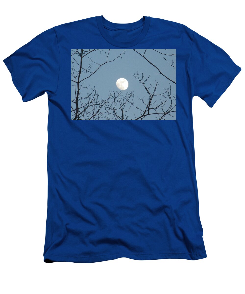 Moon T-Shirt featuring the photograph Good Afternoon, Moon by Betty Buller Whitehead