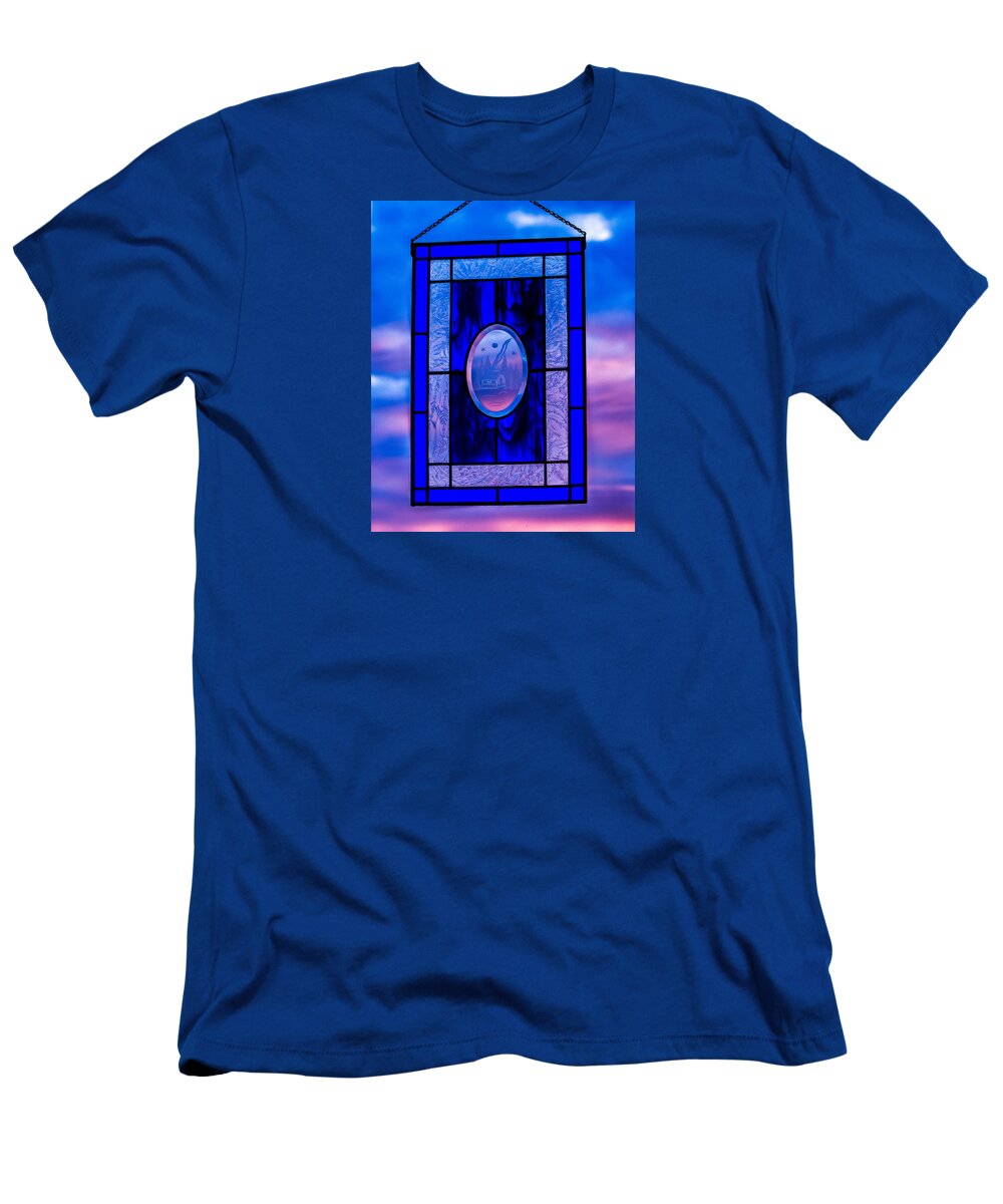 Stained Glass T-Shirt featuring the photograph Got the Blues by E Faithe Lester