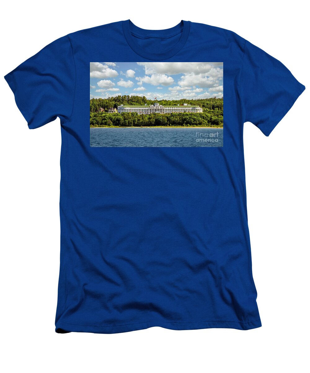 Grand T-Shirt featuring the photograph Grand Hotel Mackinac Island by Karen Jorstad