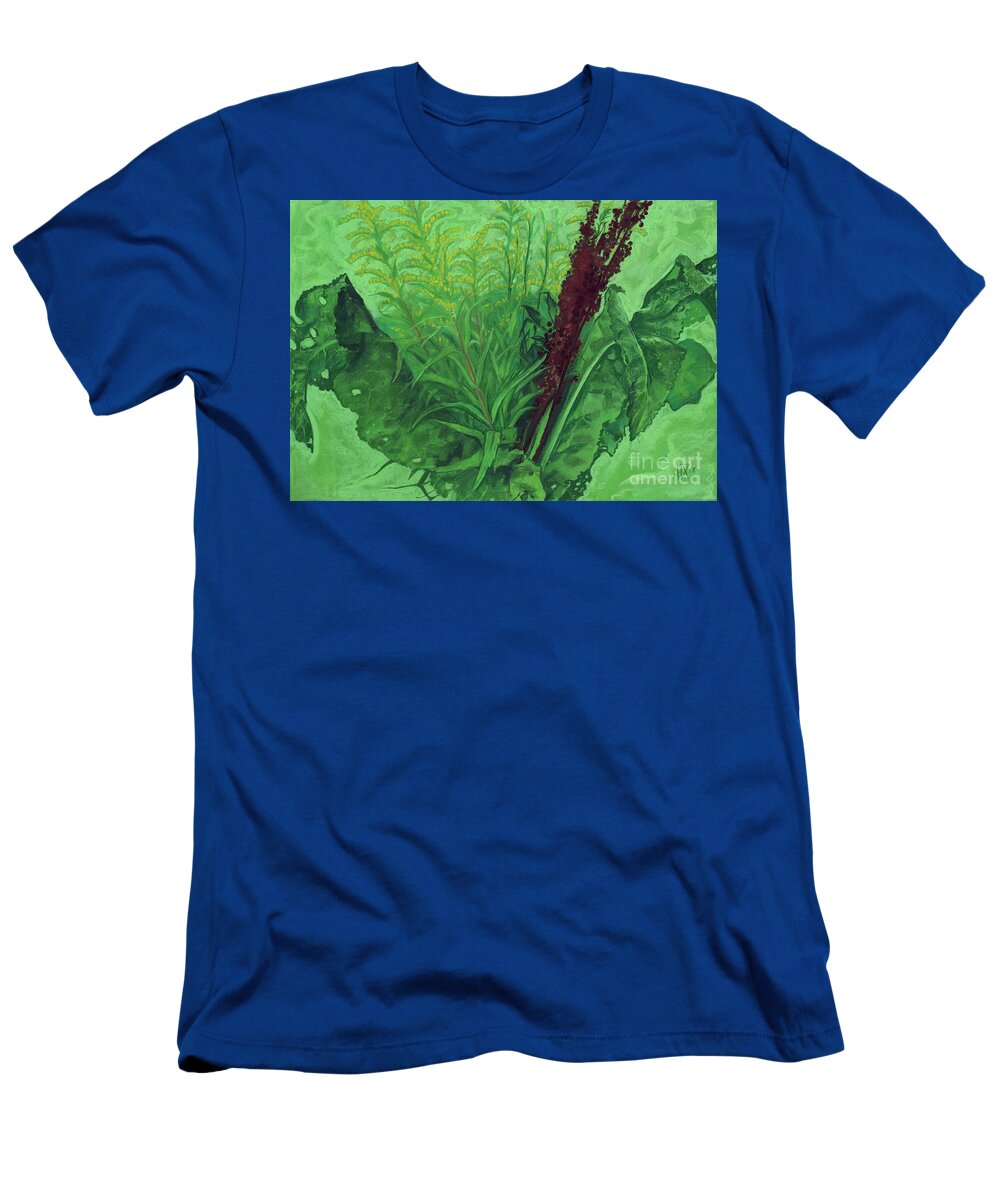 Nature T-Shirt featuring the painting Greenery by Julia Khoroshikh