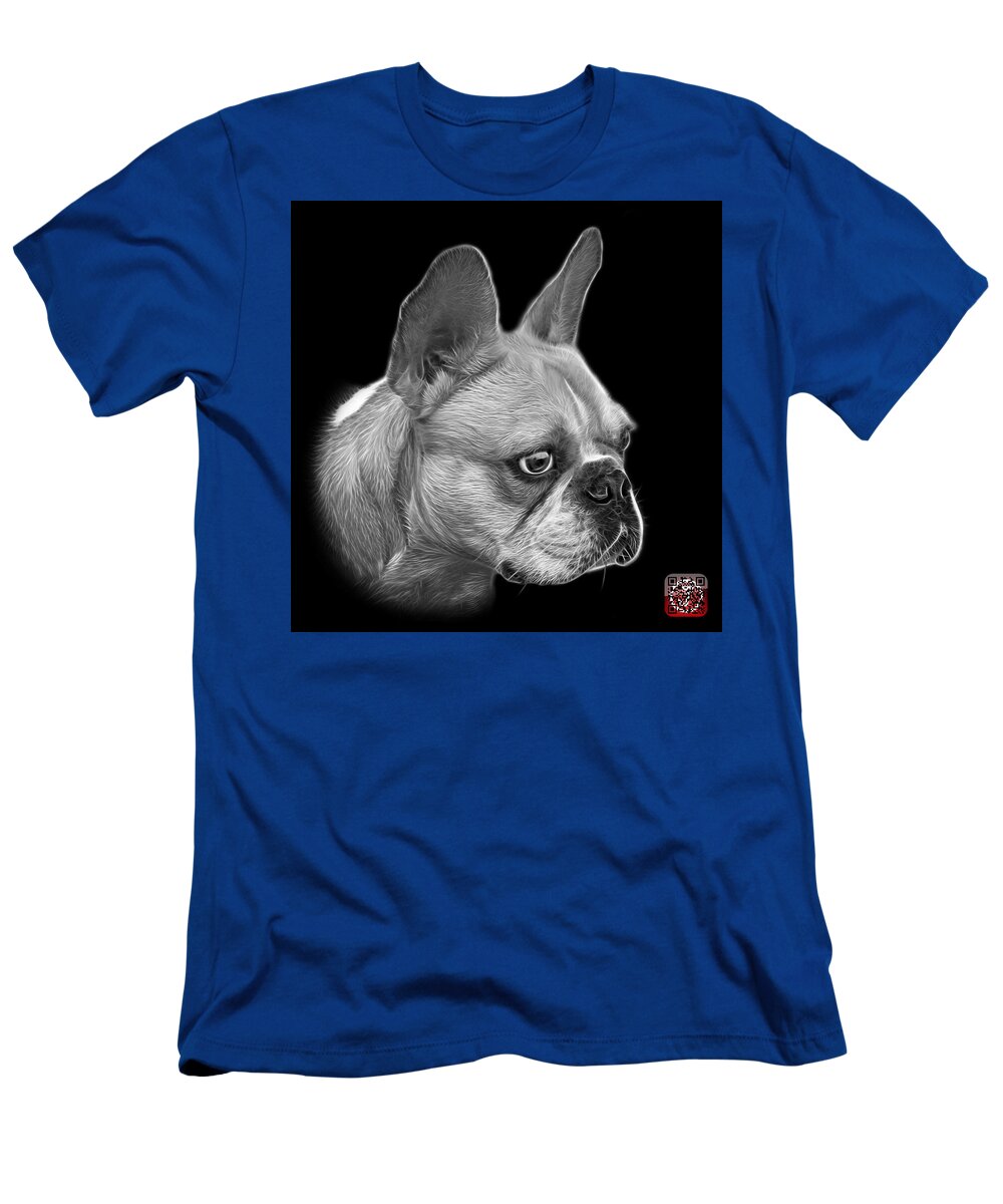 French Bulldog T-Shirt featuring the painting Greyscale French Bulldog Pop Art - 0755 BB by James Ahn