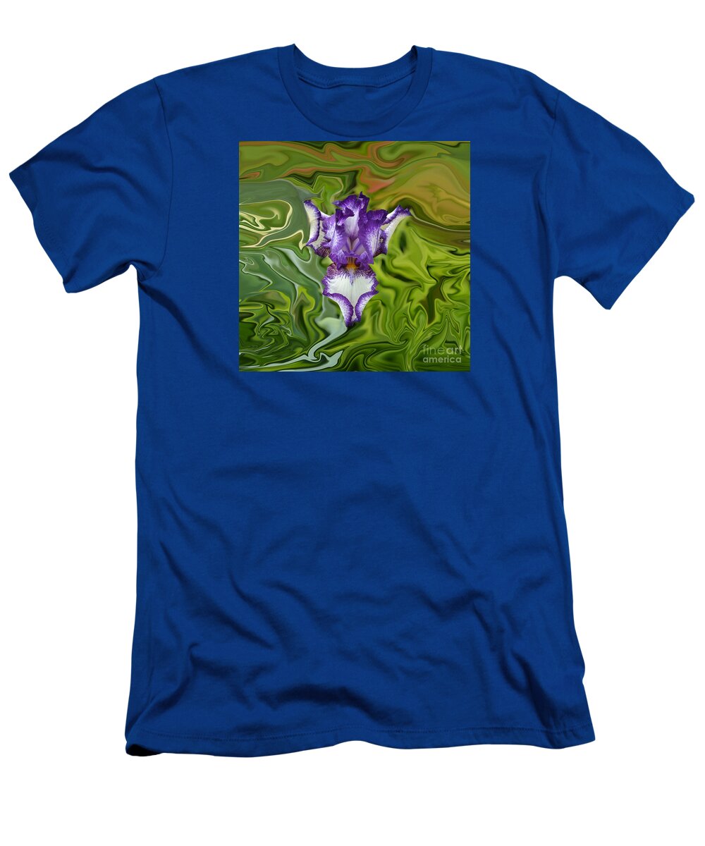 Purple Iris T-Shirt featuring the photograph Groovy Purple Iris by Rebecca Margraf