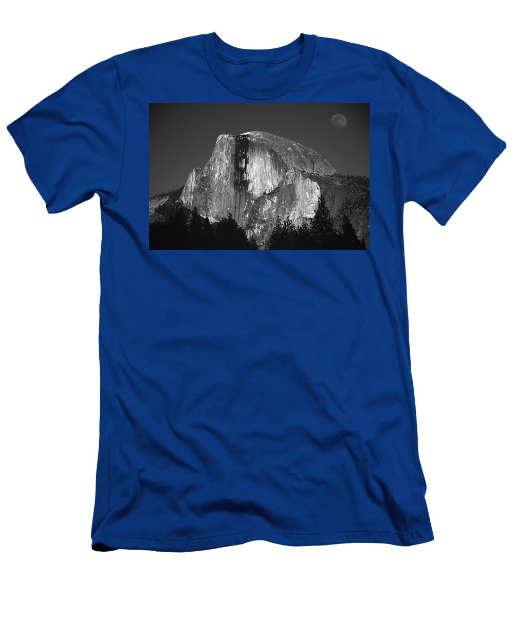 Half Dome Moonrise T-Shirt featuring the photograph Half Dome Moonrise by Raymond Salani III