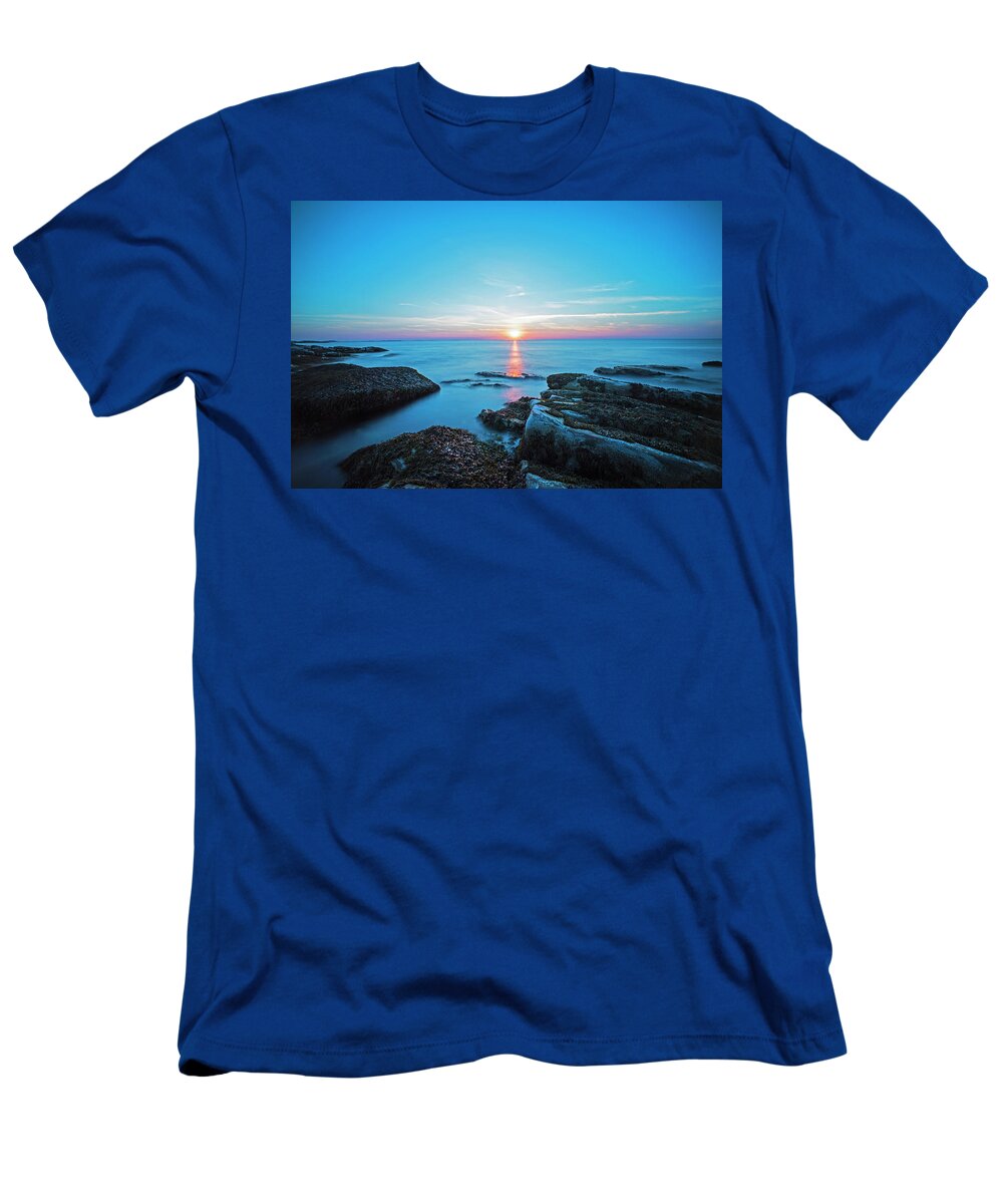 Halibut T-Shirt featuring the photograph Halibut Point State Park Sunset in Rockport MA by Toby McGuire